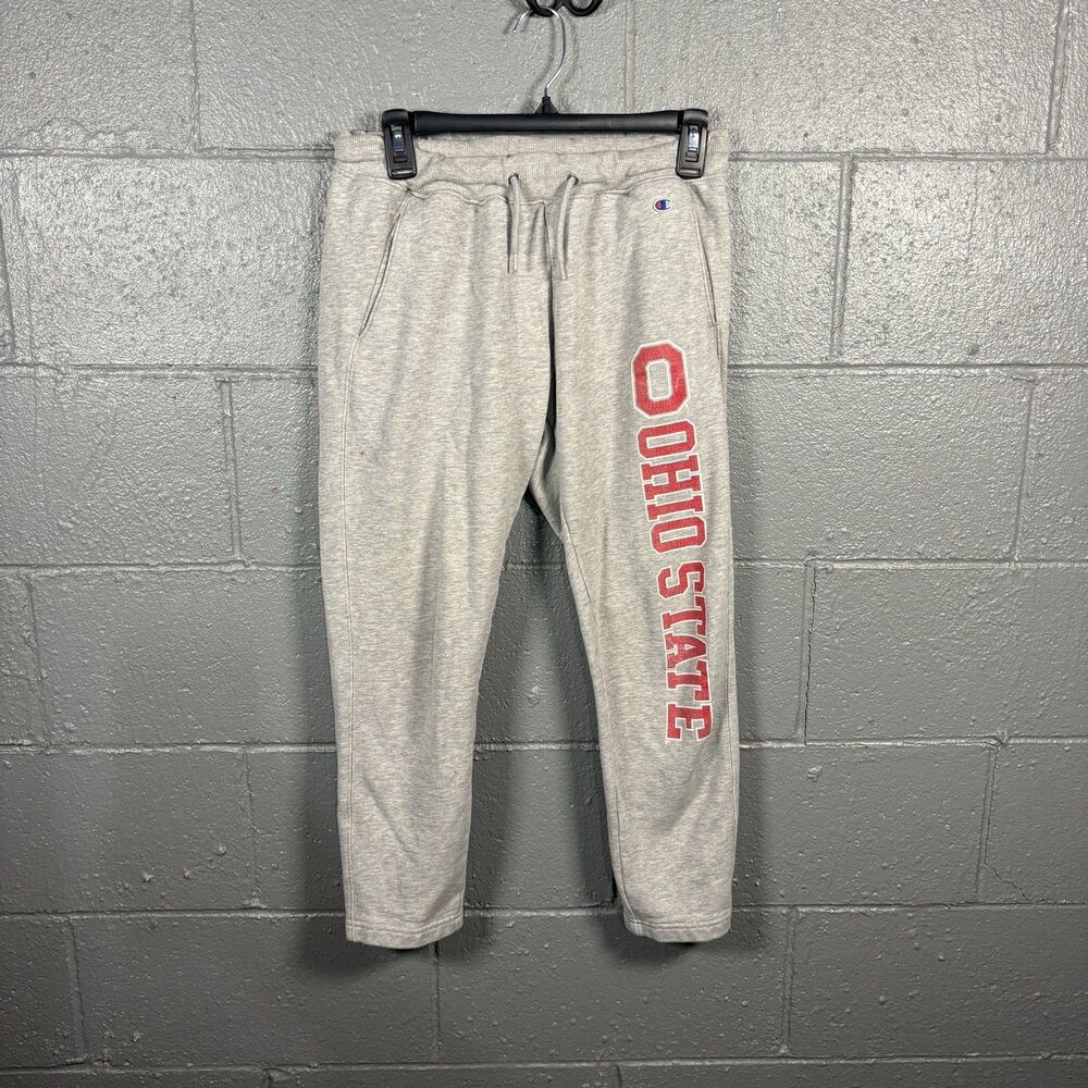 Champion Ohio State Buckeyes Sweatpants Men's S Gray OSU College Spellout